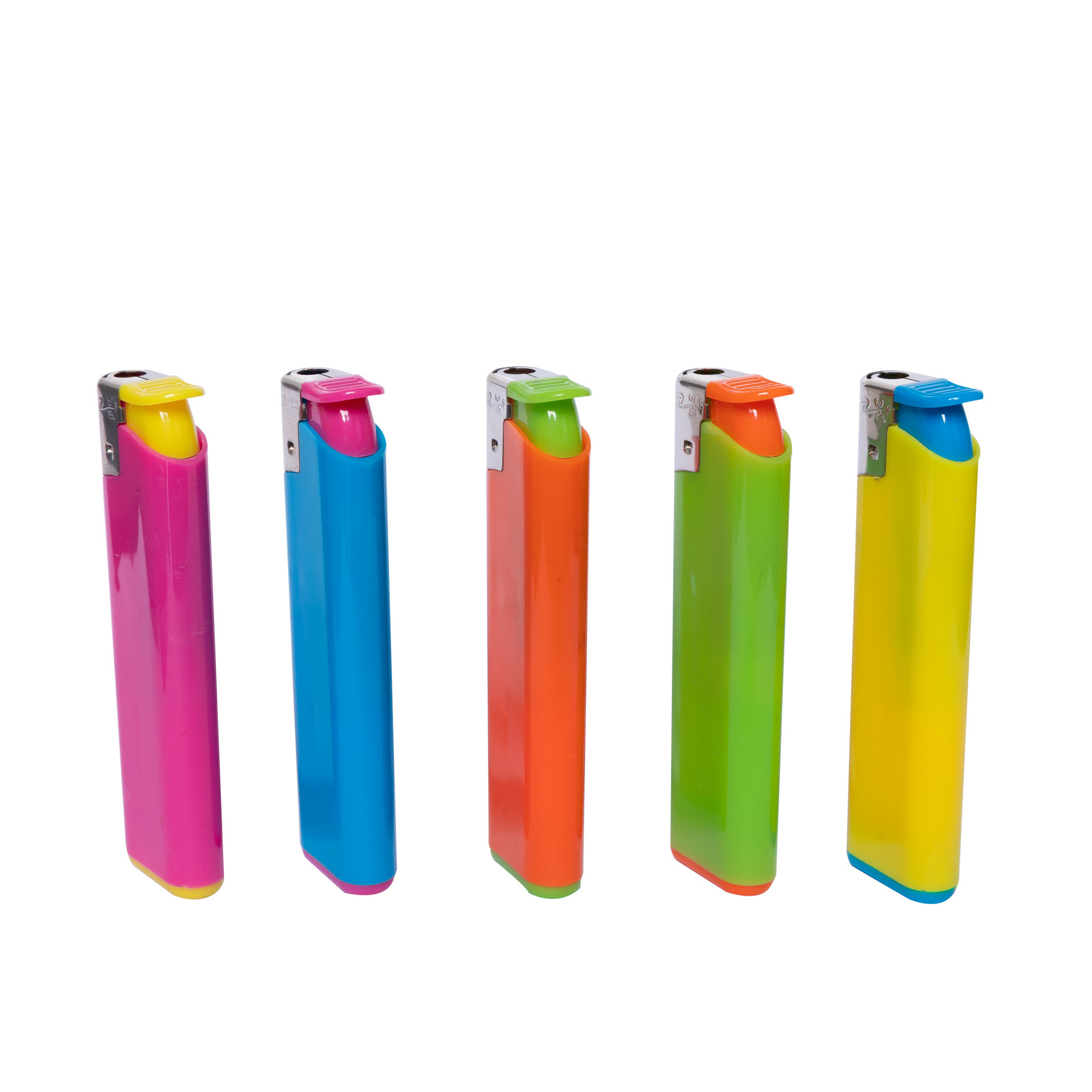 Five Colors Refillable Gas Lighter Black Lighters for Cigarette Product Colorful Plastic 2024 OEM Logo Daily Use