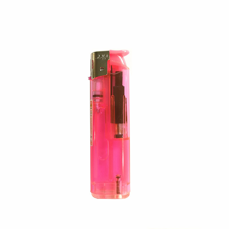 High quality transparent lighter CR Children resistance refillable electronic lighter with sticker