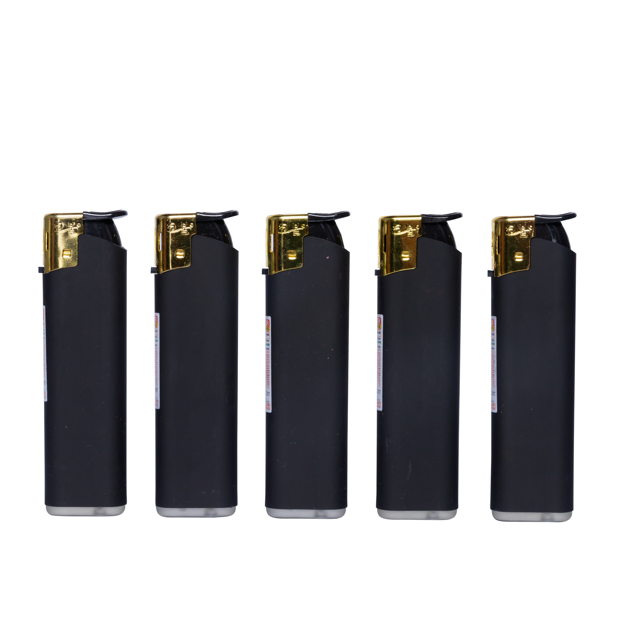 Five Colors Refillable Gas Lighter Black Lighters for Cigarette Product Colorful Plastic 2024 OEM Logo Daily Use