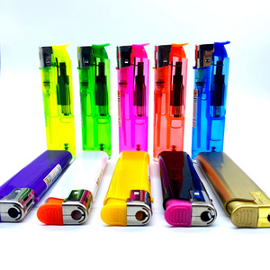 2024 New Product Refillable Lighter Transparent five colors Electric Soft Flame Lighter With Logo