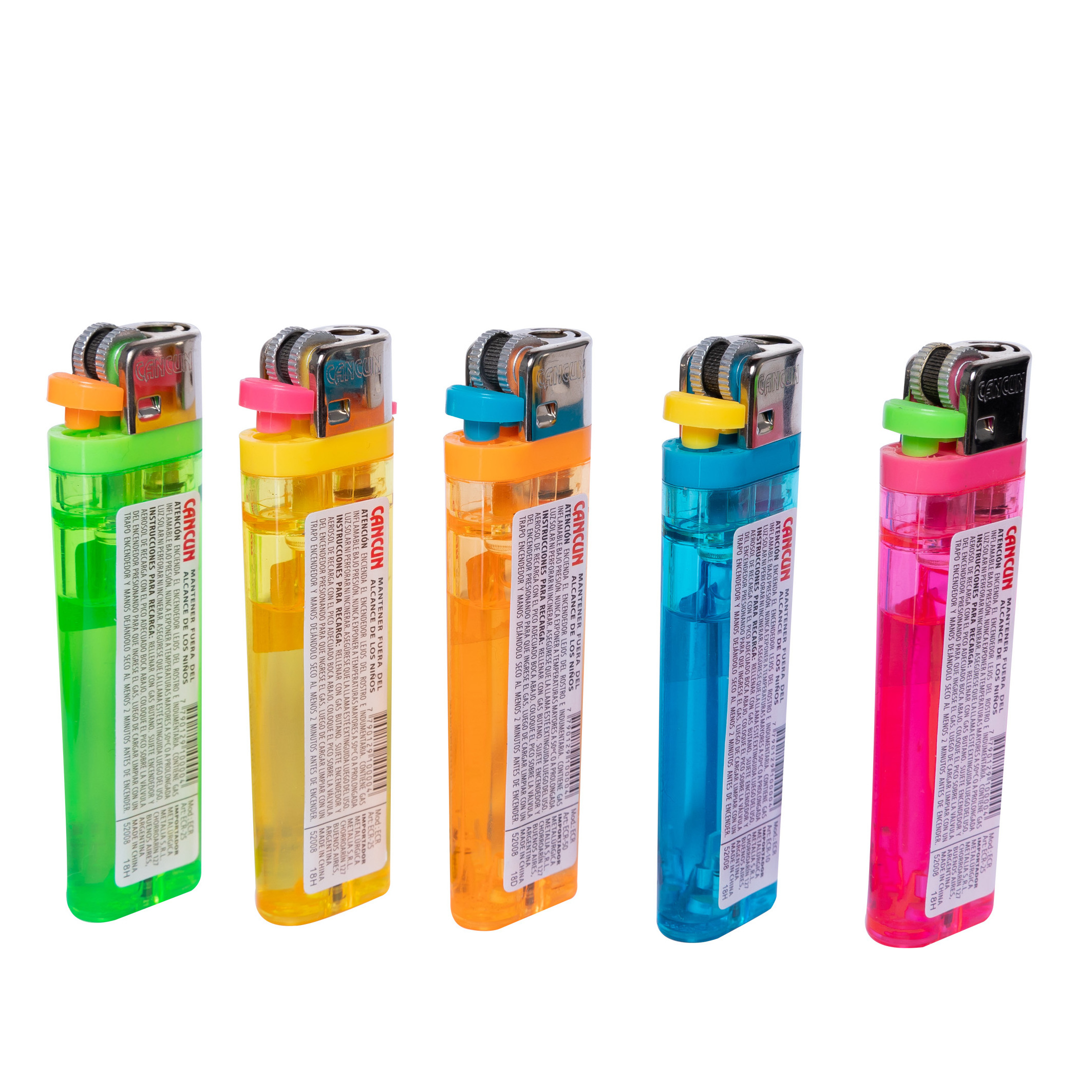 DongQi Wholesale OEM Plastic Flint Lighter 5 COLORS Transparent Disposable Gas Lighter With Logo