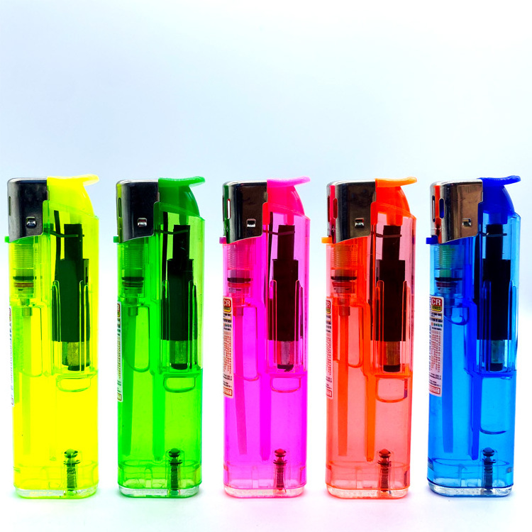 2024 New Product Refillable Lighter Transparent five colors Electric Soft Flame Lighter With Logo