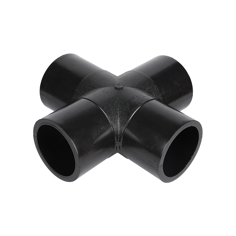 Quality manufacturer sales HDPE butt fusion Cross Tee 4 way Tee all size water pipe fitting