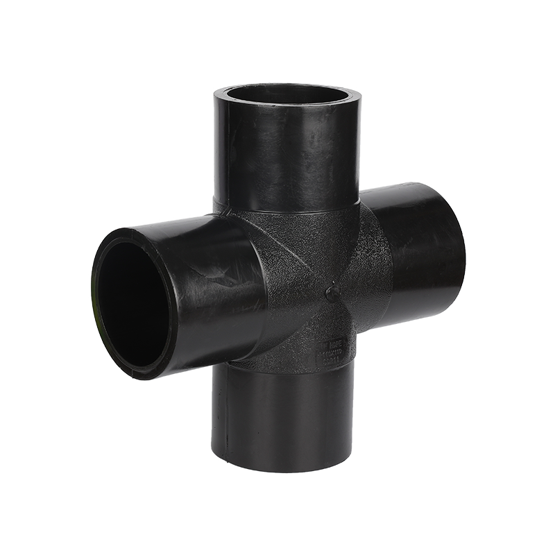 Quality manufacturer sales HDPE butt fusion Cross Tee 4 way Tee all size water pipe fitting