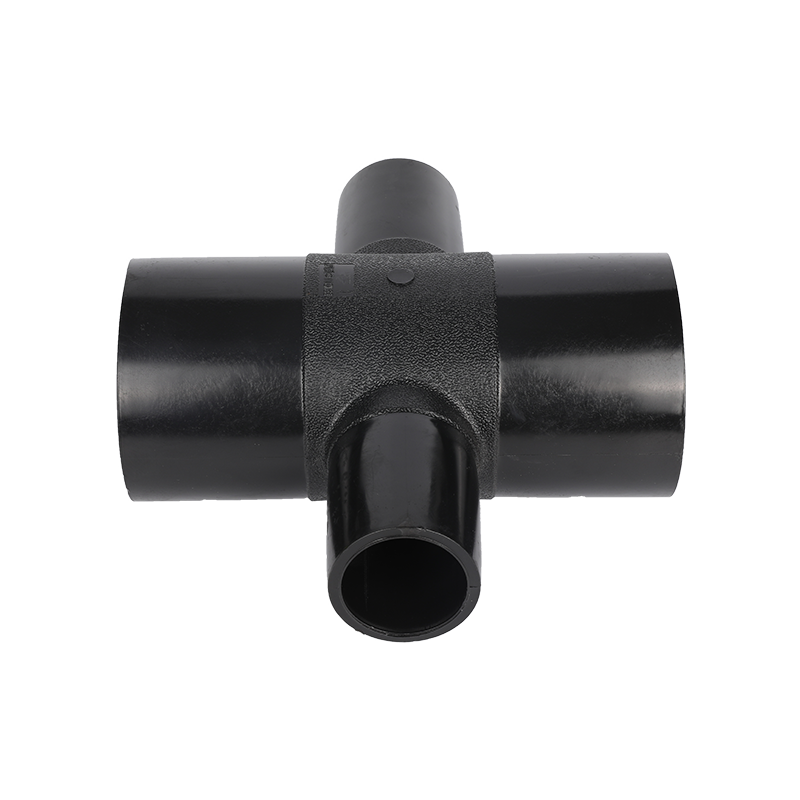 Durable Custom HDPE pipe fitting butt fusion Reducing Cross Tee 4 way Tee for plumbing system