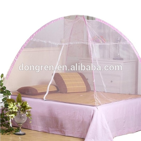 100% polyester fiber double-door cheap large space steel wire support Mongolian mosquito net