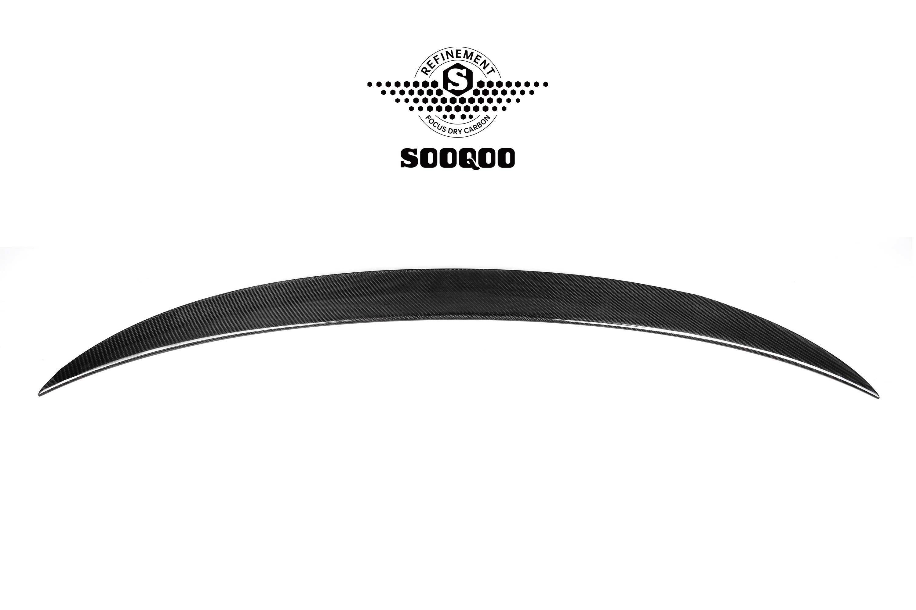 SOOQOO Spoiler for BMW 3 series P style Dry carbon fiber Duckbill Spoiler Wing for BMW F30 F35 body part for BMW M3 F80 T-036