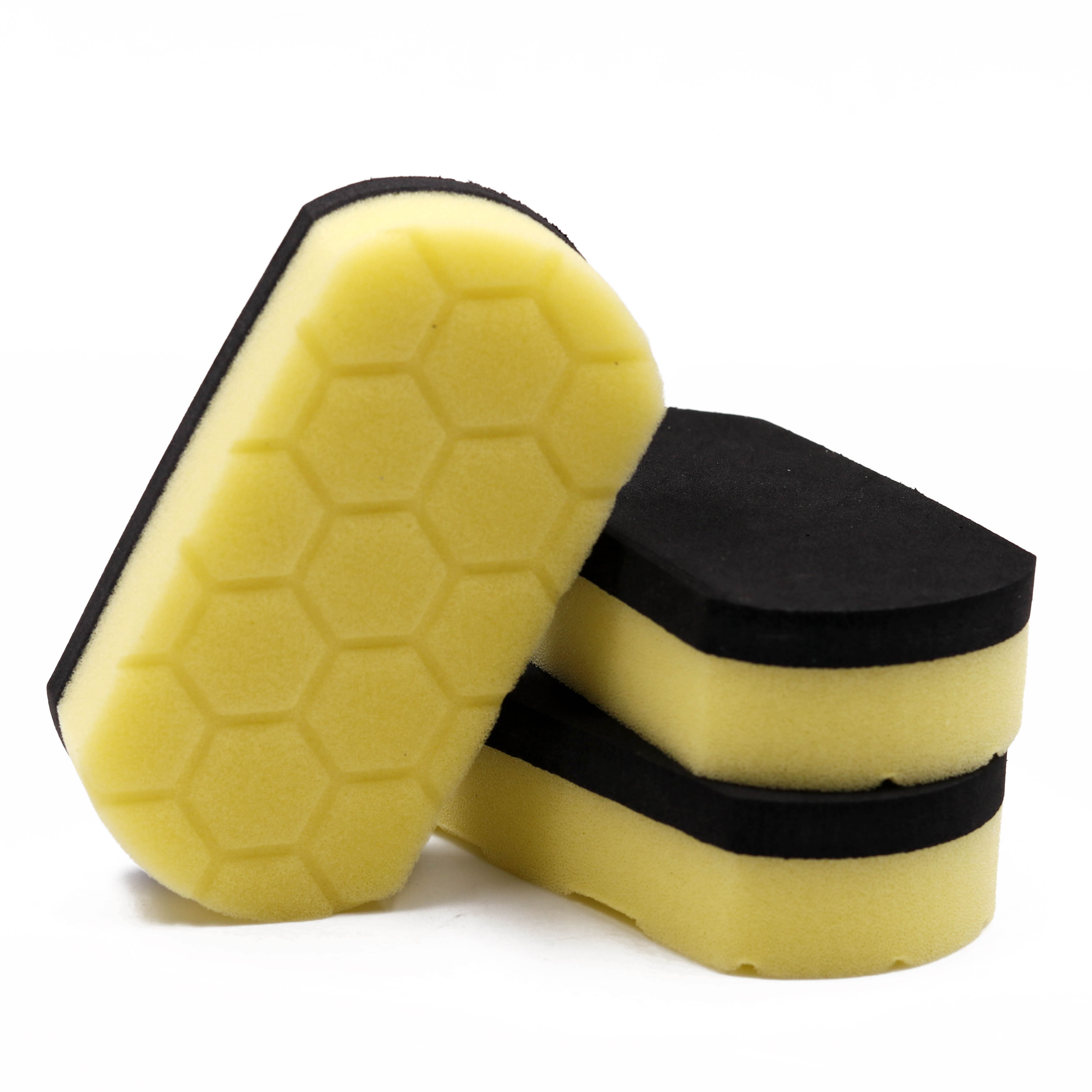 Car Sponge Custom Logo Tire Dressing Applicator Car Waxing Sponge Tire Shine Tyre Sponges Applicator