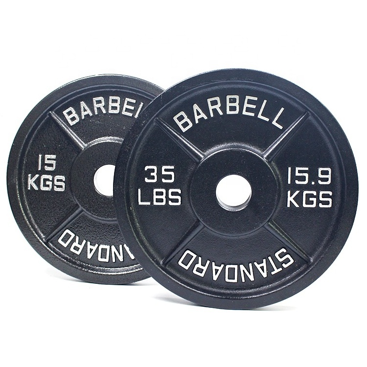 High Quality 100LB Weight Lifting Barbell Cast Iron Standard Weight Plates