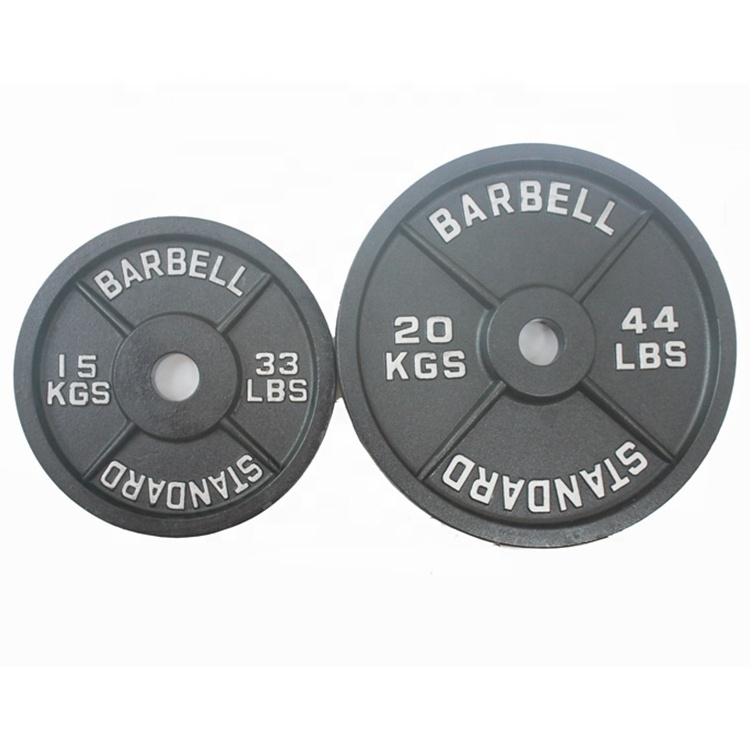 High Quality 100LB Weight Lifting Barbell Cast Iron Standard Weight Plates