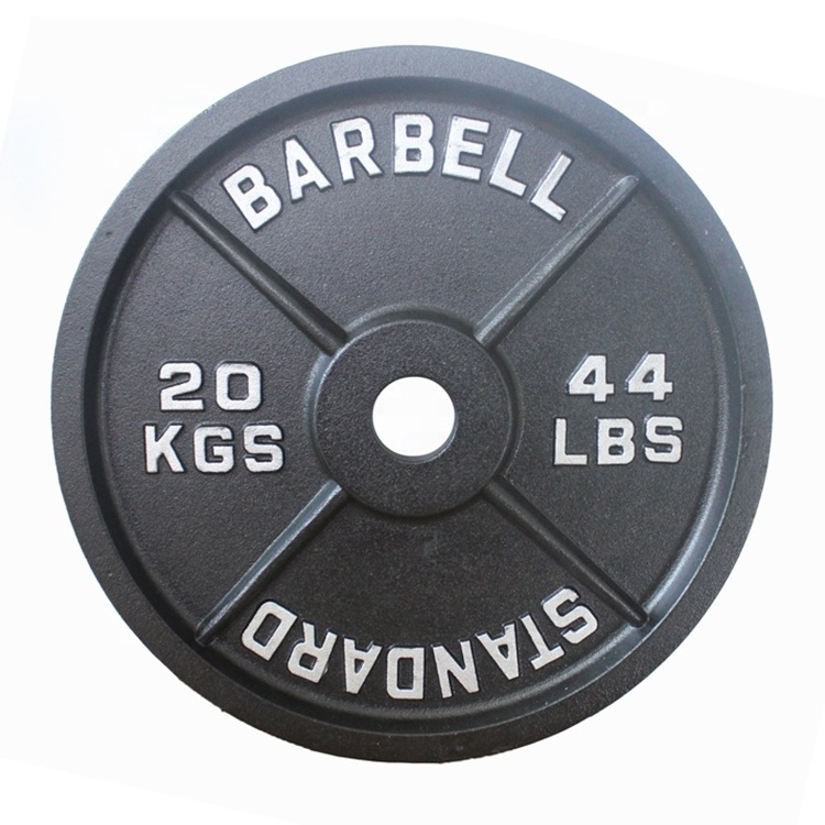 High Quality 100LB Weight Lifting Barbell Cast Iron Standard Weight Plates