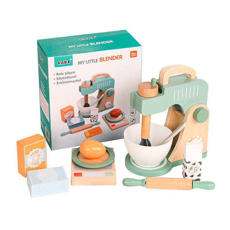 Parent Child Interaction Role Play Pretend Play Cooking Toy Simulation Baked Biscuit Wooden Biscuit Cooking Maker Set