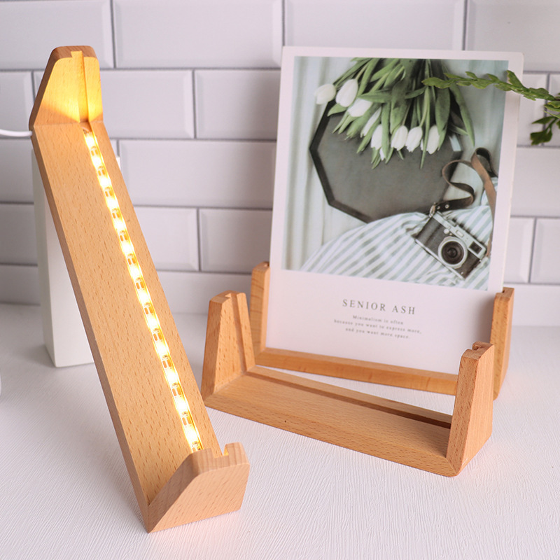 U-Shaped Wooden photo frame 3D Night Light 3d illusion lamp base