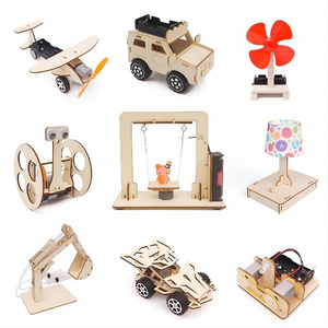 Assembly DIY 3D Puzzle Wooden Stem Puzzle Car Toys School Science Experiment Kits Toy Stem Kit science engineering toys For Kids