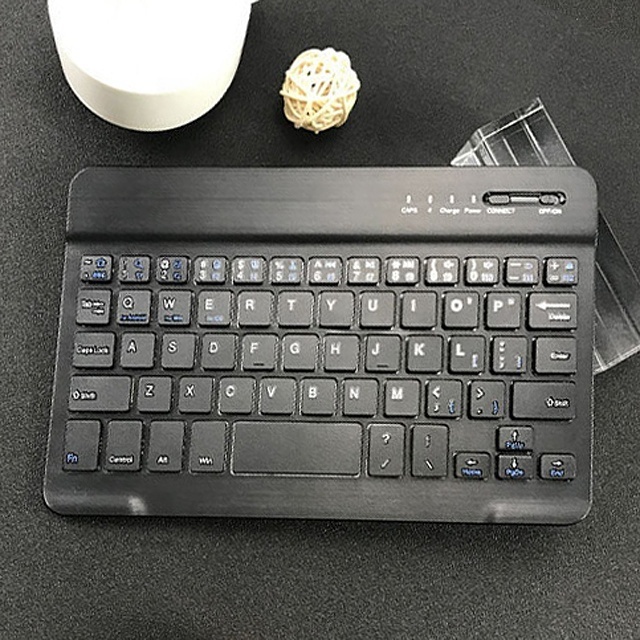 Universal 7 inch 10 inch wireless BT keyboard three system mobile phone tablet keyboard with USB charging cable