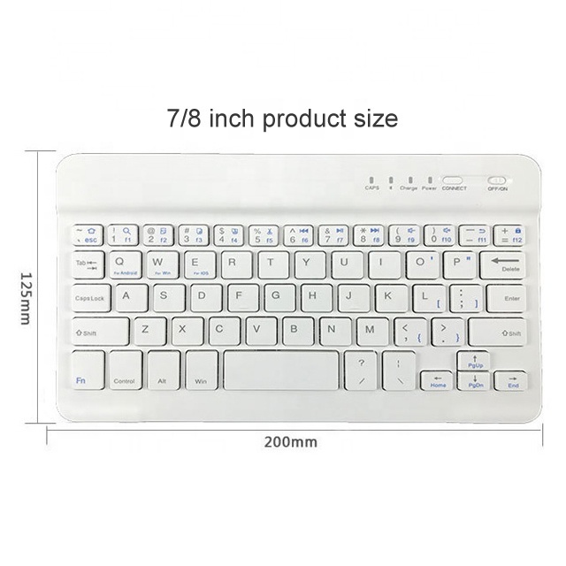 Universal 7 inch 10 inch wireless BT keyboard three system mobile phone tablet keyboard with USB charging cable