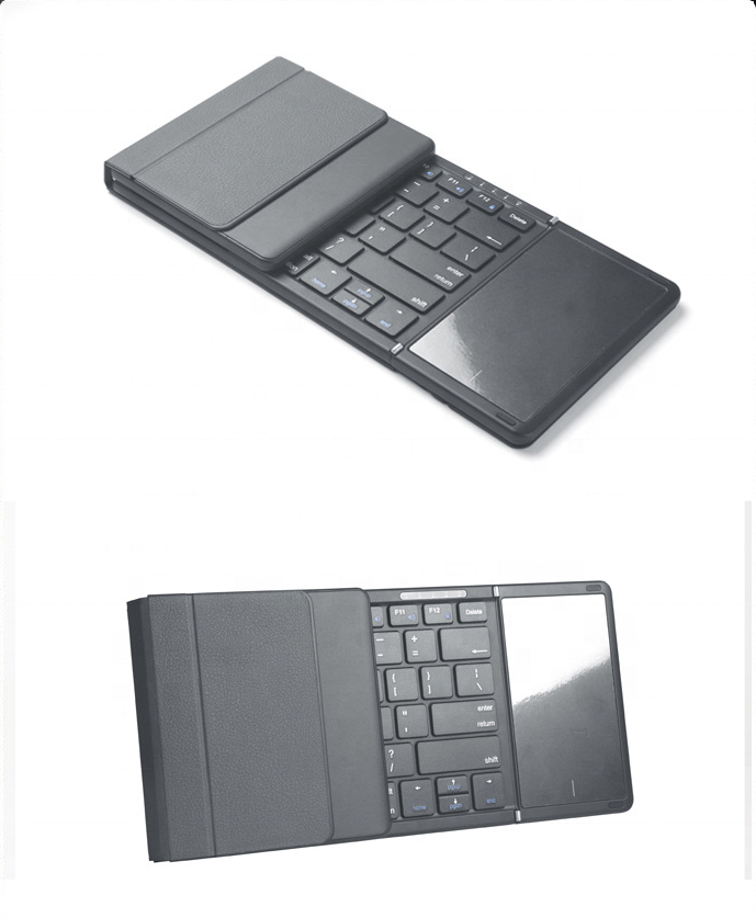 3 channels portable keyboard ultra thin foldable keyboard and build in mouse foldable flexible keyboard with touchpad for ipad