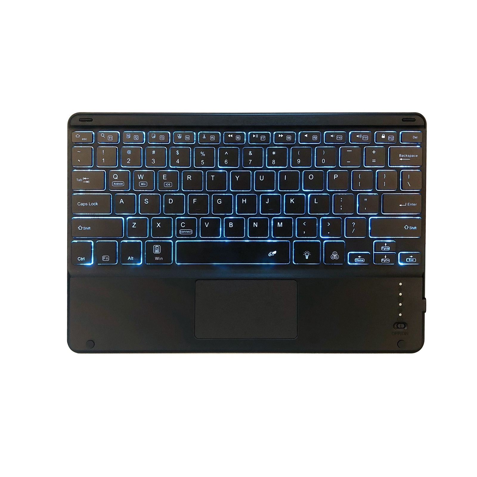 OEM language 10 inch wireless touch mini backlit keyboard for laptop Tablet PC Mobile Phone trackpad keyboard