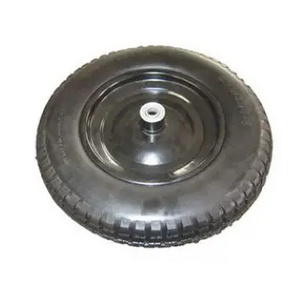 wholesale PU foam wheelbarrow wheel flat free rubber  wheels solid  tire