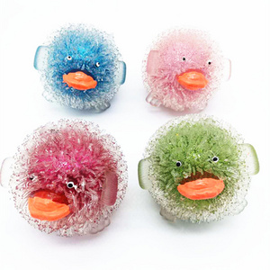 Duck Puffer Ball Soft TPR Glitter Animal Squeeze spiky Puffer Ball For Kids Gifts