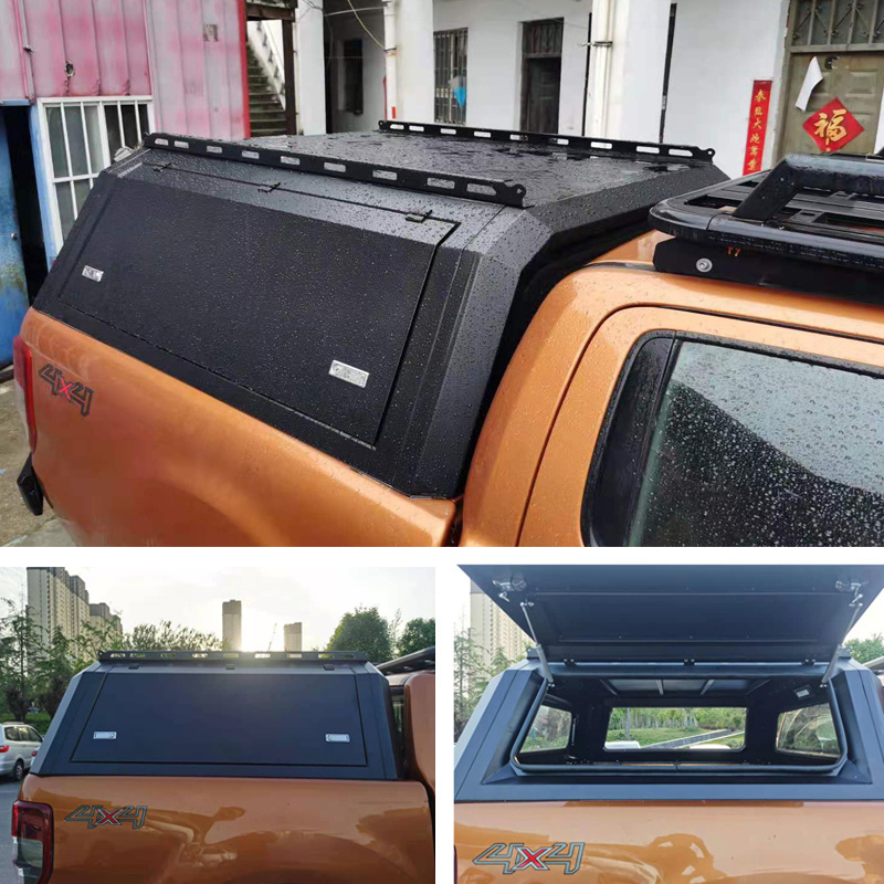 4x4 Waterproof 8FT Steel Pickup Hardtop Topper Camper Truck Canopy for Toyota Hilux Tundra Tacoma Ford Ranger Isuzu