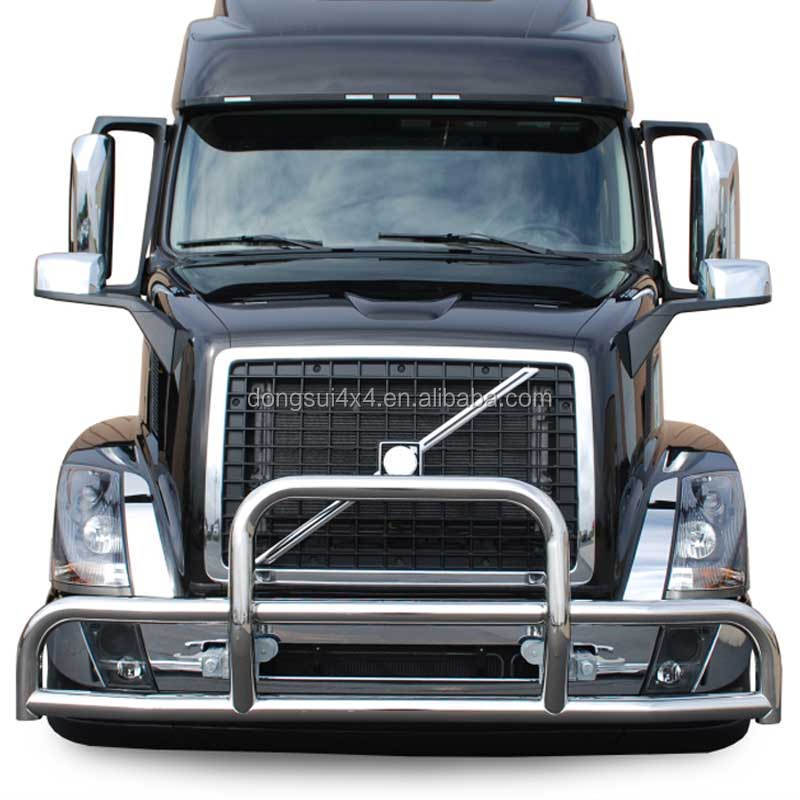 Dongsui with Brackets 304 S/S Heavy Semi American Big Truck Body Spare Parts Front Bumper Deer Grille Guard for Volvo Vnl