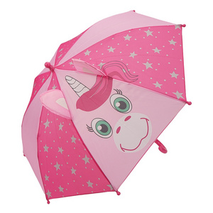 Cute Unicorn Manual 3D Earing Kids Umbrella