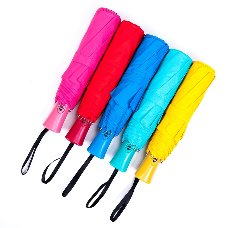 China Top Umbrella Supplier 3 fold automatic open & close windproof & waterproof folding umbrella with custom print