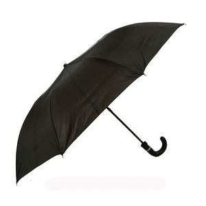 28inch*8ribs high quality promotional j handle auto big 2 section folding umbrella