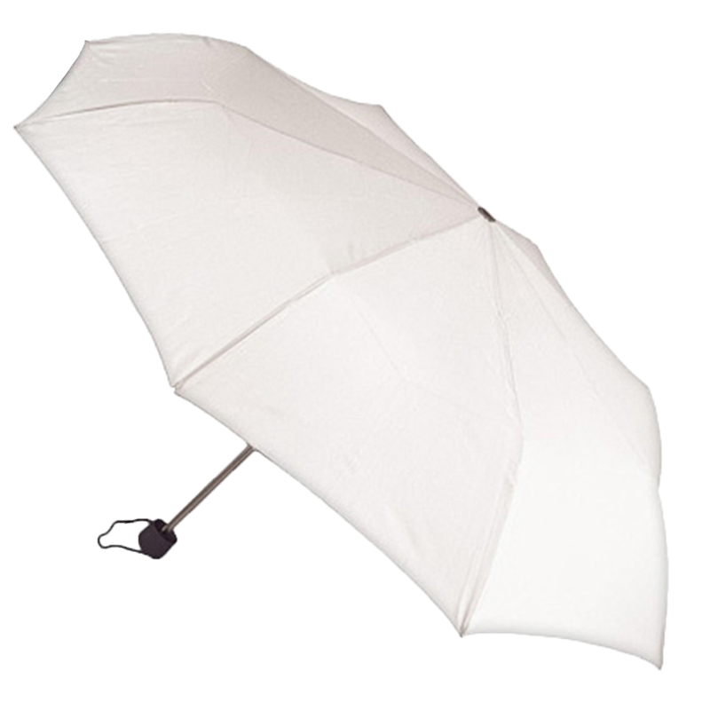 21inch*8ribs white 3 folding small umbrella white with logo prints