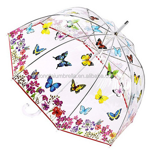 Butterfly see through bubble transparent umbrella