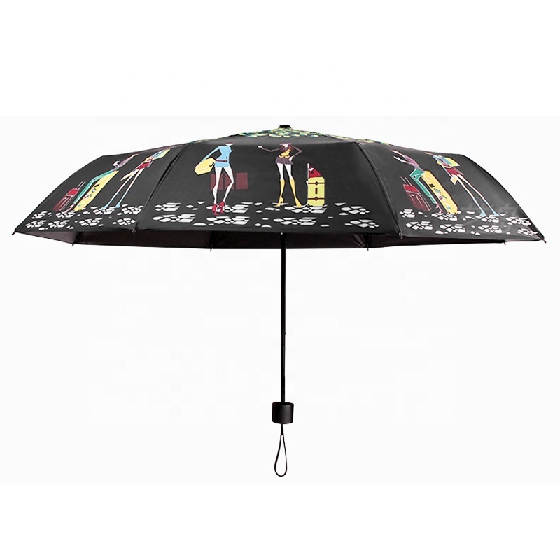 Japanese promotional 3 fold windproof sunproof sun umbrella parasol