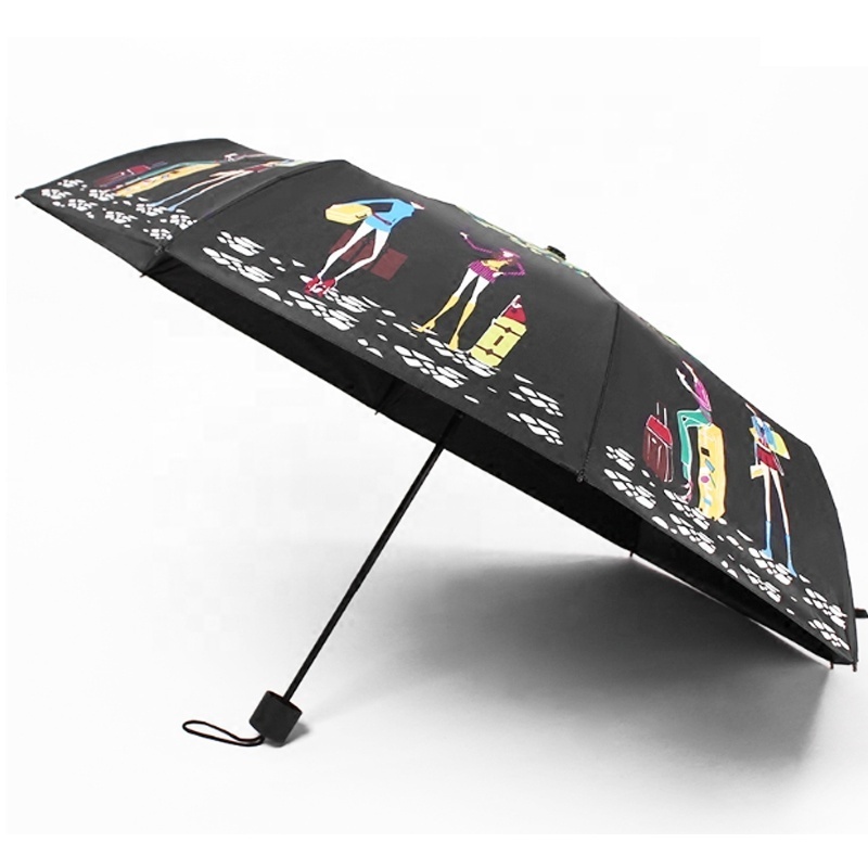 Japanese promotional 3 fold windproof sunproof sun umbrella parasol