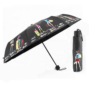 Japanese promotional 3 fold windproof sunproof sun umbrella parasol