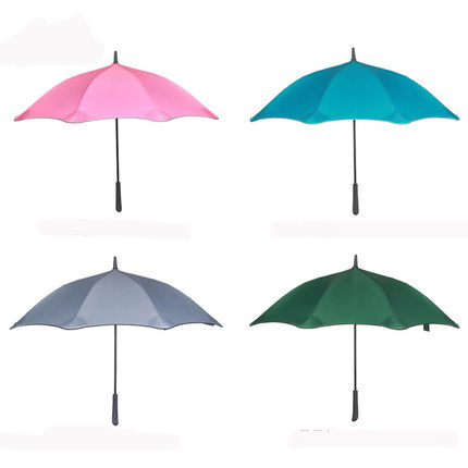 Semi-automatic extra large windproof long handle lotus leaf umbrella