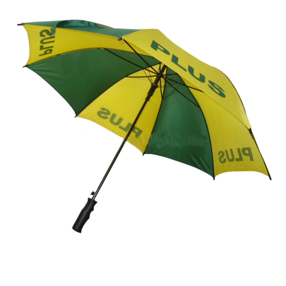 30 inch windproof straight promotional green yellow umbrella