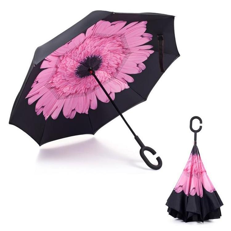 Dogs printing easy touch compact reverse umbrella custom umbrella