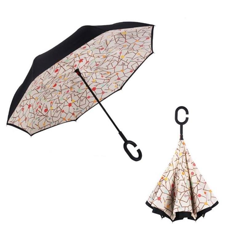 Dogs printing easy touch compact reverse umbrella custom umbrella