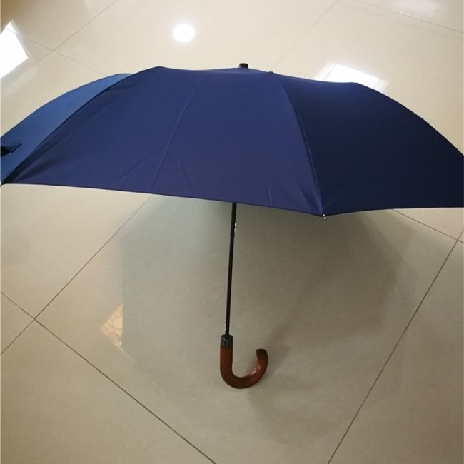 23 inch automatic classic folding umbrella with wooden handle