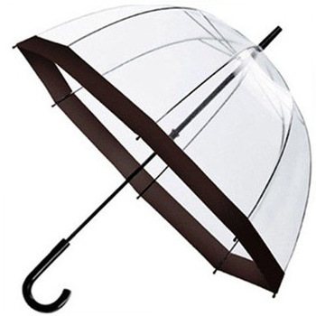 Promotional Cheap Clear transparent POE umbrella with custom logo prints umbrellas rain