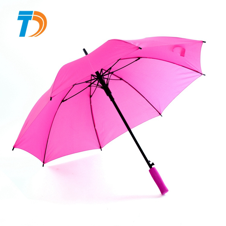 Custom Logo Metal Frame Fiberglass Shaft Import Straight Umbrella