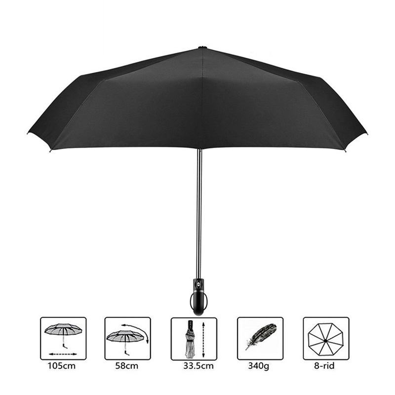 21''*8k three fold super market classic rain umbrella xiamen factory