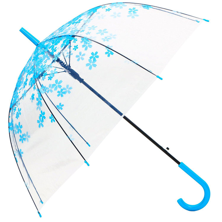 Wholesale Custom Poe Transparent Umbrella Sale Automatic Clear Color Elegant Outdoor Straight Cheap Rain Print Logo Umbrellas