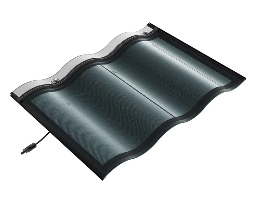 green Solar Curve Roof Tile with 10KW-30KW Capacity Double Glass BIPV Energy Panel 20KW Shingle Solar Panel Roof Shingle