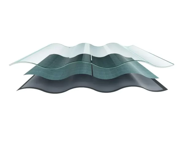 green Solar Curve Roof Tile with 10KW-30KW Capacity Double Glass BIPV Energy Panel 20KW Shingle Solar Panel Roof Shingle