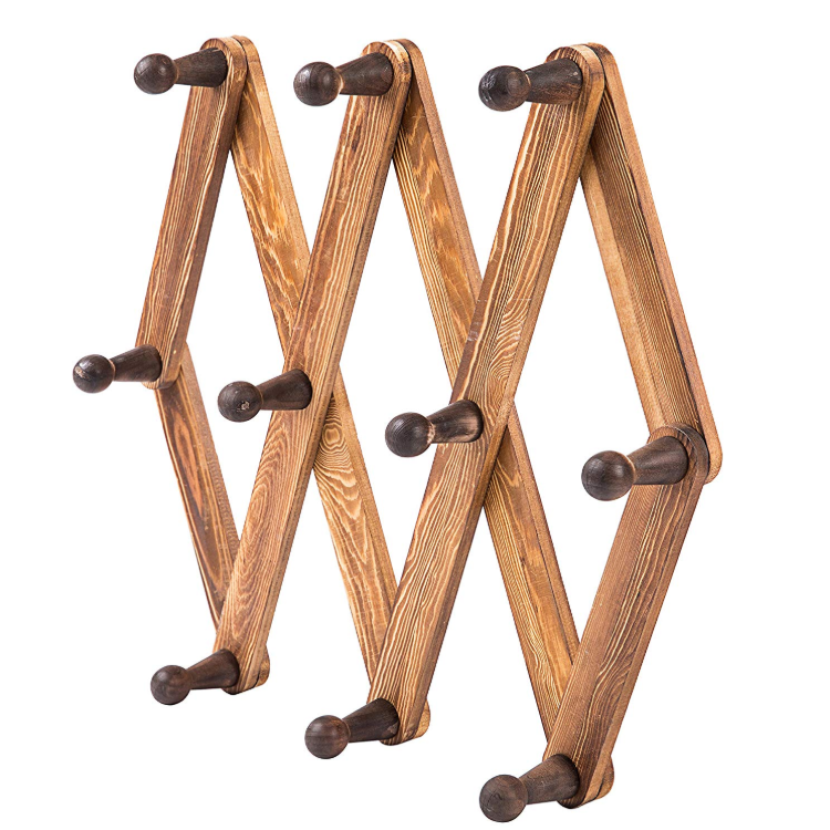 Wood rustic Extended coat rack 10 hook coat rack  Wall hanging coat rack