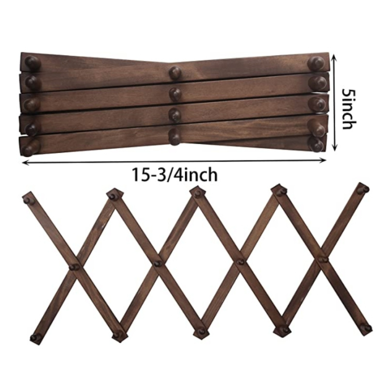 Accordion Shape Foldable Wooden Wall Hanger Wall Mounted Coat Rack for Display,Wall Decoration