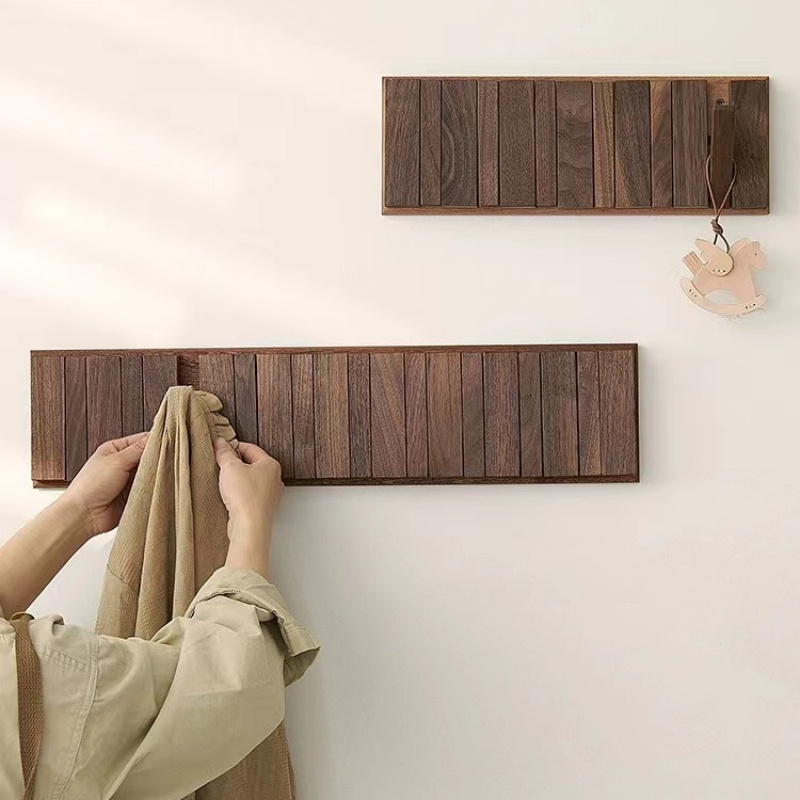 Home Entryway Piano Key Shaped Wall Mounted Solid Wood Coat Rack For Decor