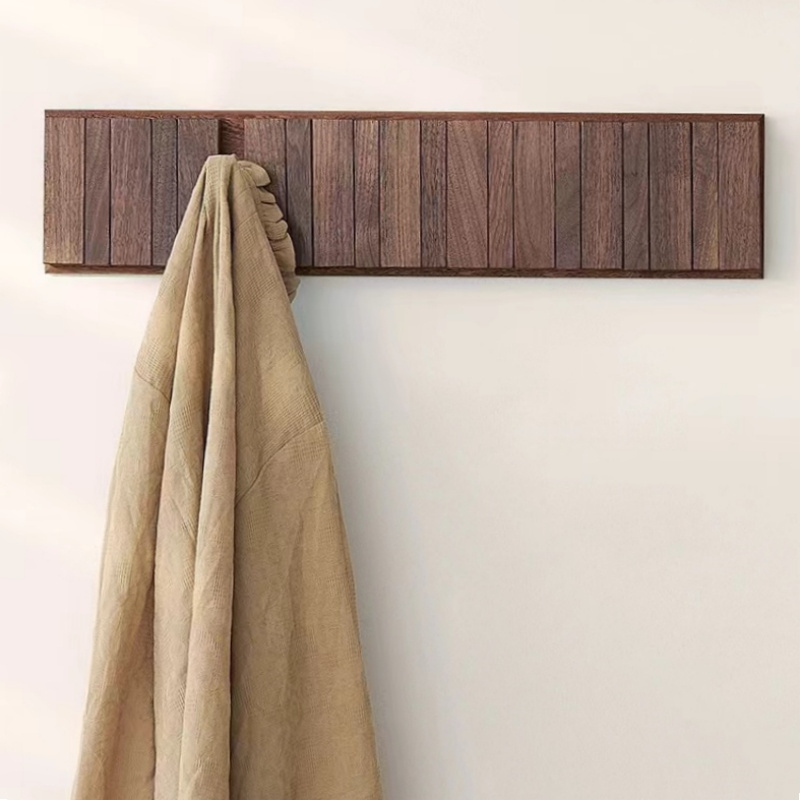 Home Entryway Piano Key Shaped Wall Mounted Solid Wood Coat Rack For Decor