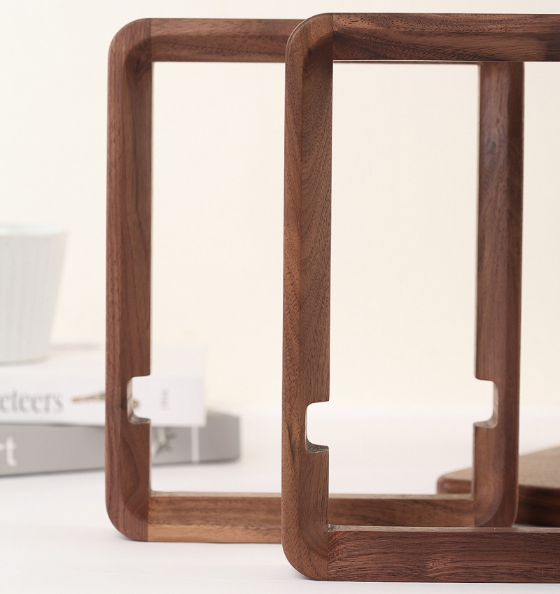 Minimalist Collapsible Display Rack Desktop Book Storage Rack Solid Wooden Shelf